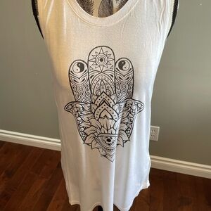 White Graphic Tank Top